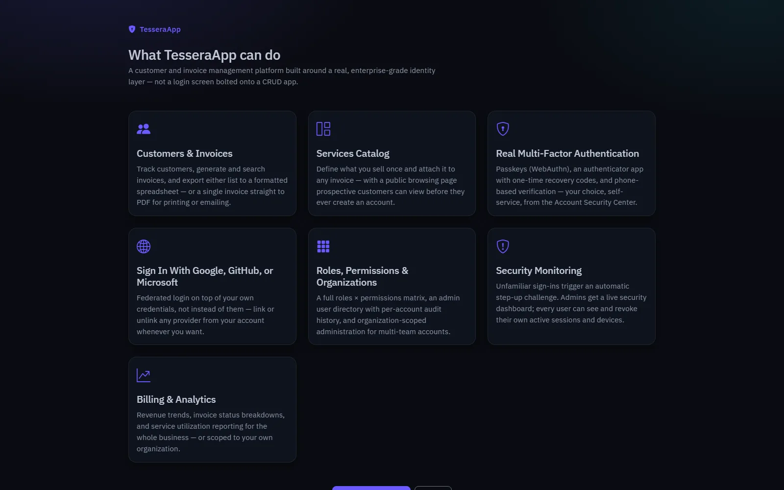 TesseraApp screenshot